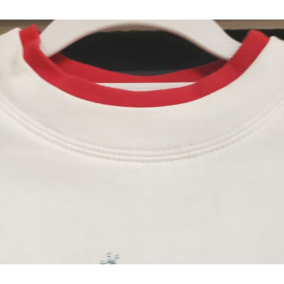 Women's M & C Sportswear Snowmen Embellished Long Sleeve Sweat Shirt Sz L POG - Picture 7 of 8